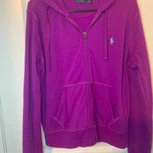 Ralph Lauren Polo Purple Hoodie with Blue Pony for Women Size XL/TG